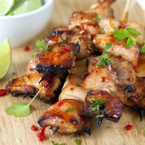 Pad Thai chicken skewers