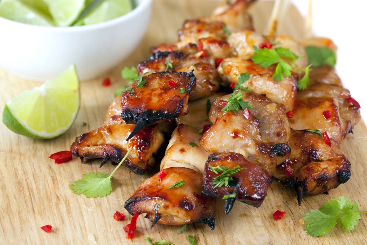 Pad Thai chicken skewers