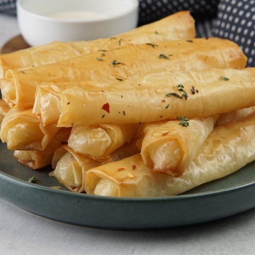 Potato and cheese phyllo rolls