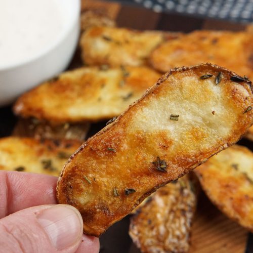 Crispy potato skin dippers
