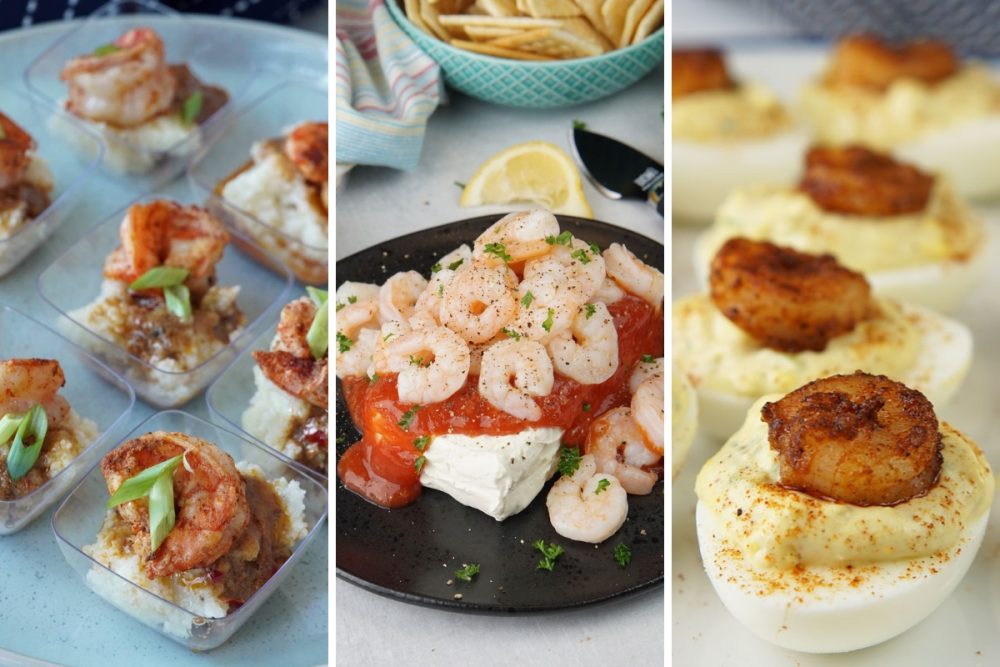 shrimp and grits, shrimp and cream cheese, Cajun shrimp deviled eggs