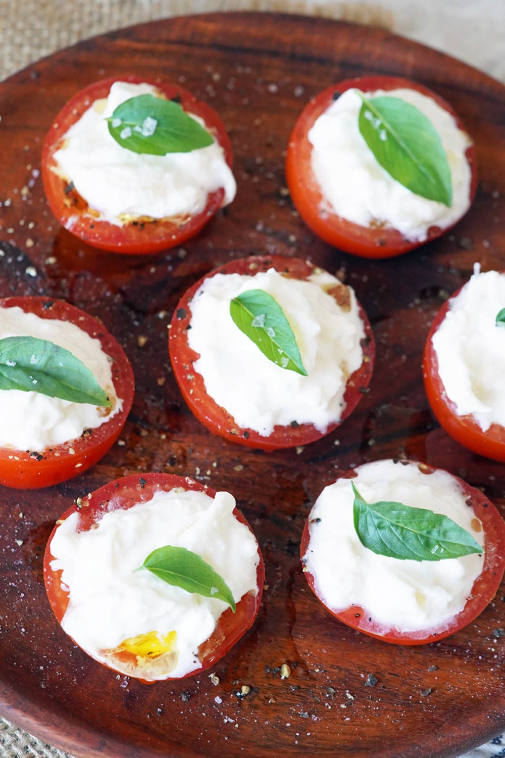 Burrata Stuffed Tomatoes