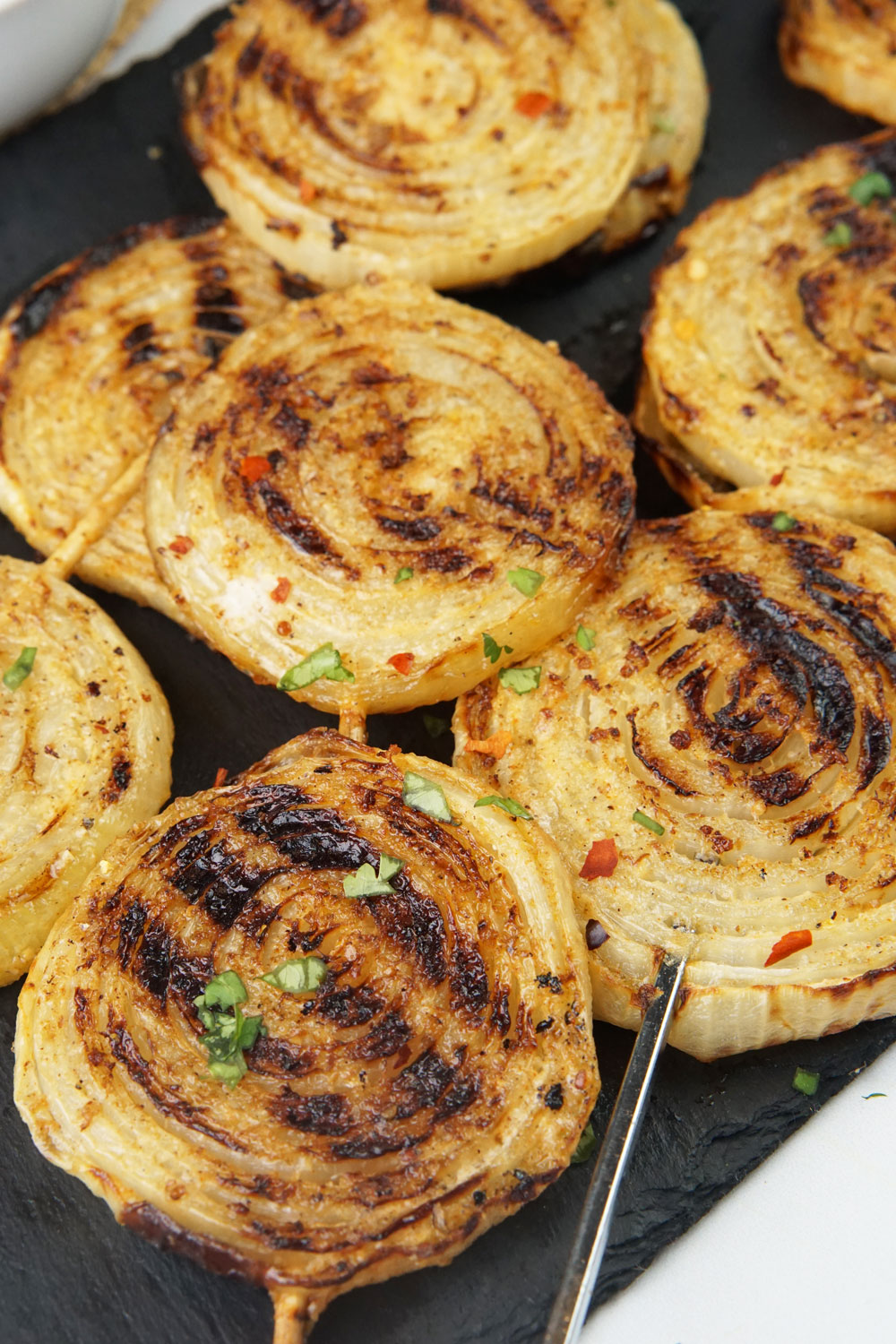 Grilled onion steaks