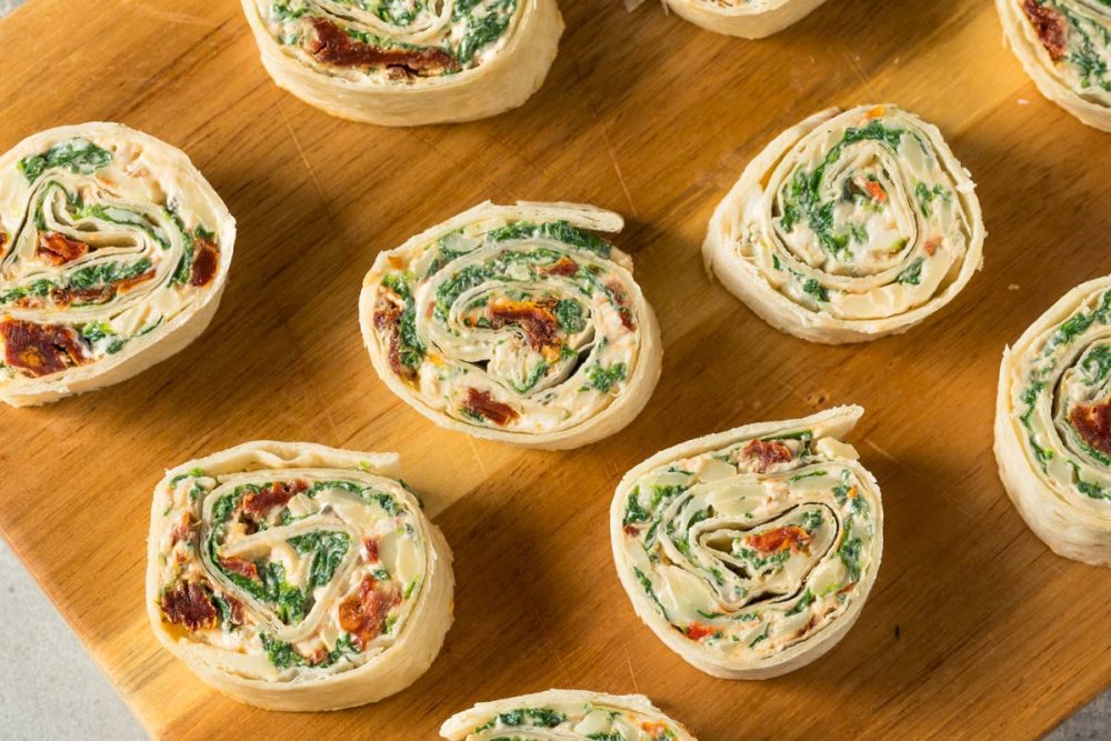 Spinach & Sun Dried Tomato Pinwheels