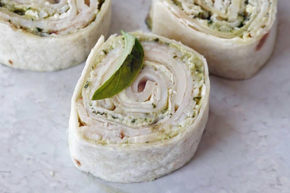 turkey pesto pinwheels