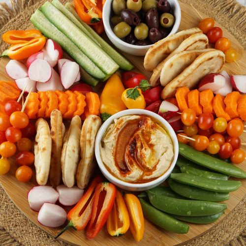 veggie tray with hummus