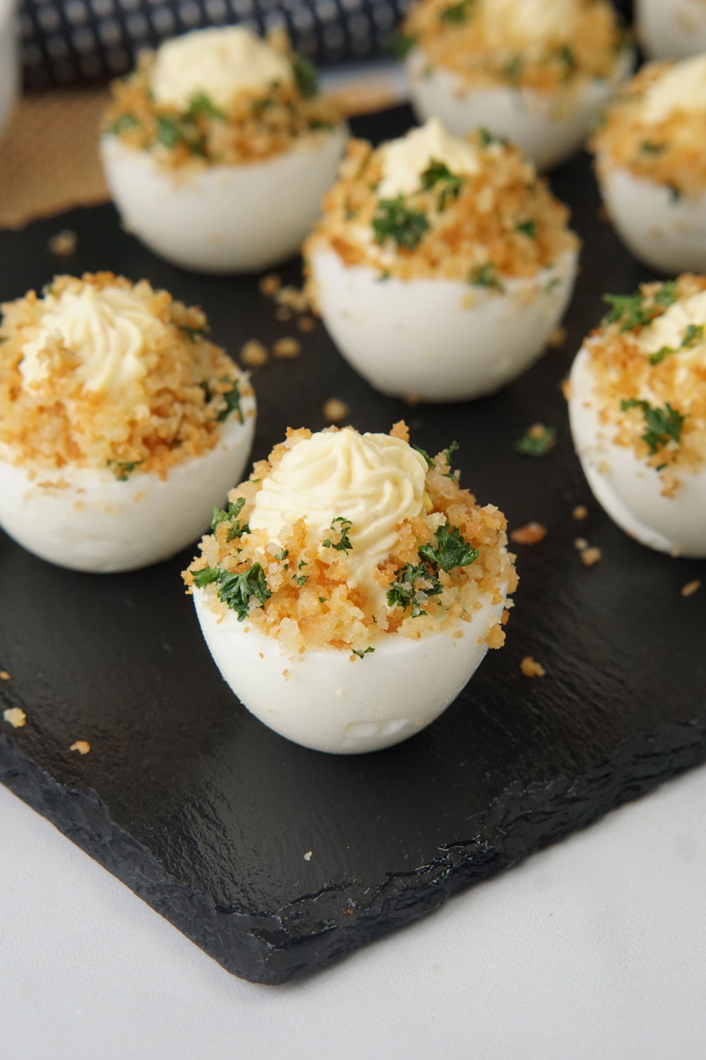 garlic bread deviled eggs