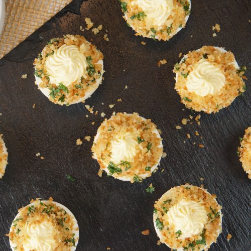 garlic bread deviled eggs