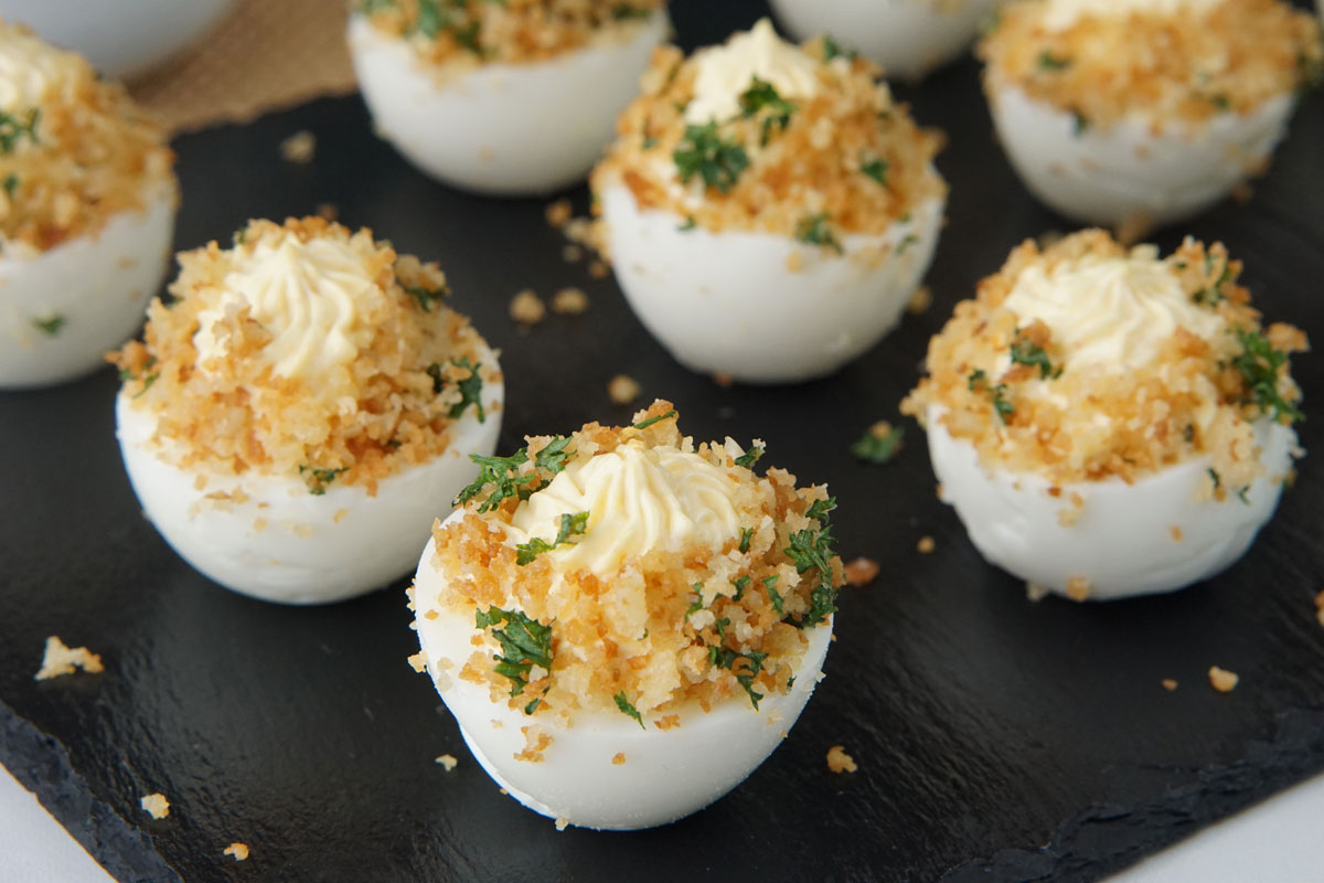 garlic bread deviled eggs