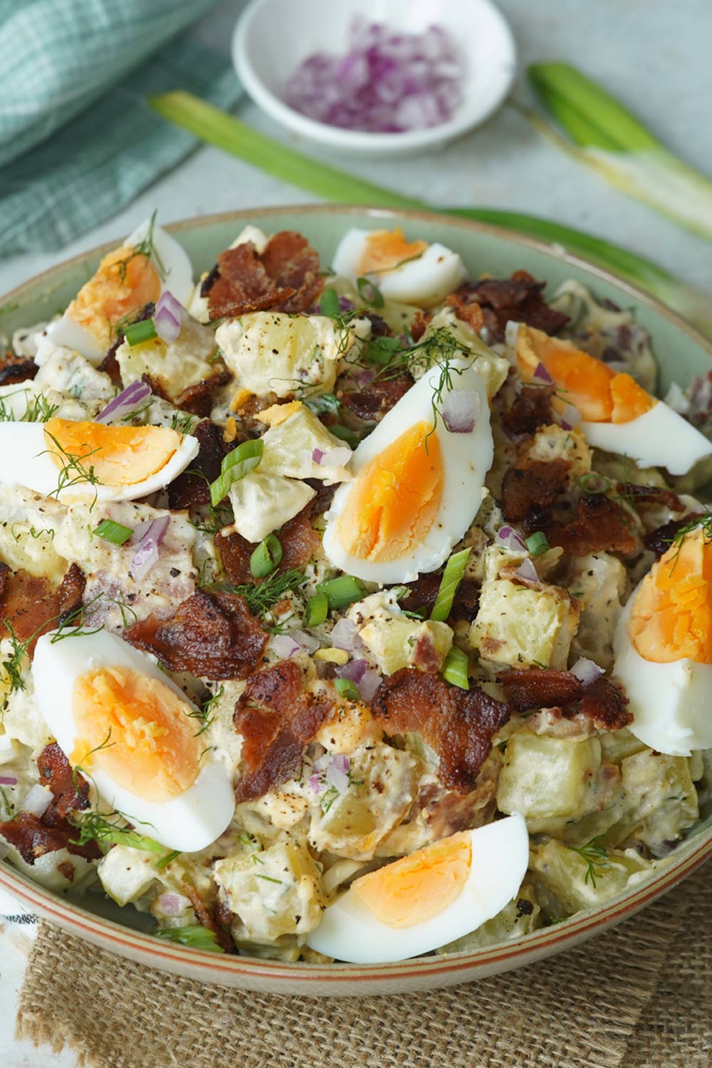 Bacon and egg potato salad