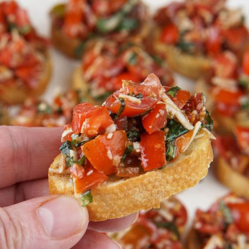 garlic bread bruschetta