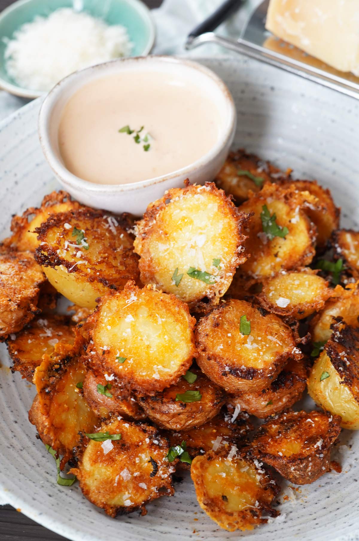 Crispy roasted parmesan potatoes