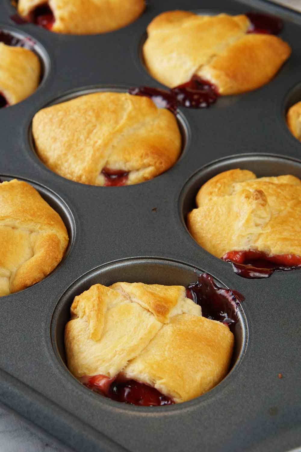 Cherry crescent roll bites