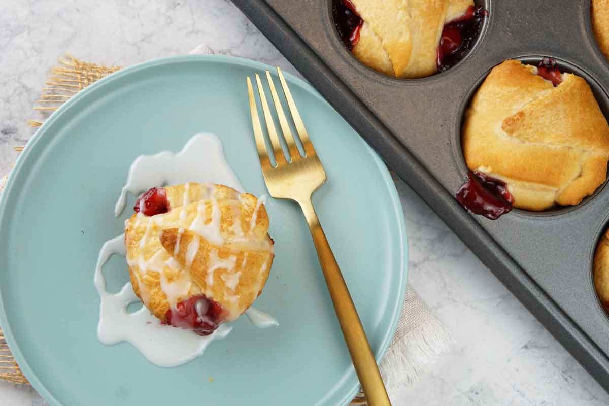 Cherry crescent roll bites