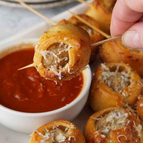 garlic bread meatball bites