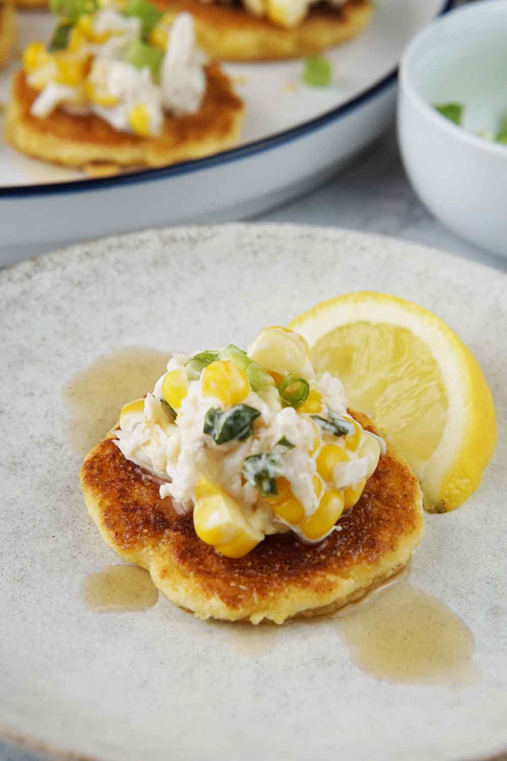 Crab and corn johnny cakes