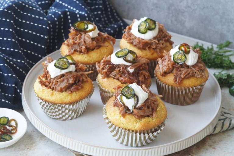 Pulled pork cornbread muffins