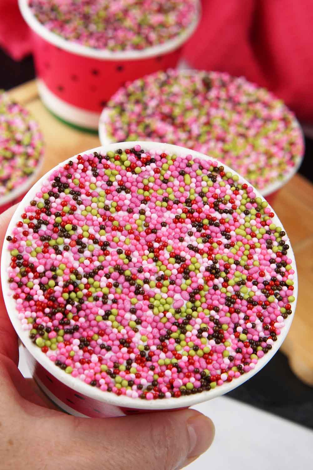 watermelon dot cakes