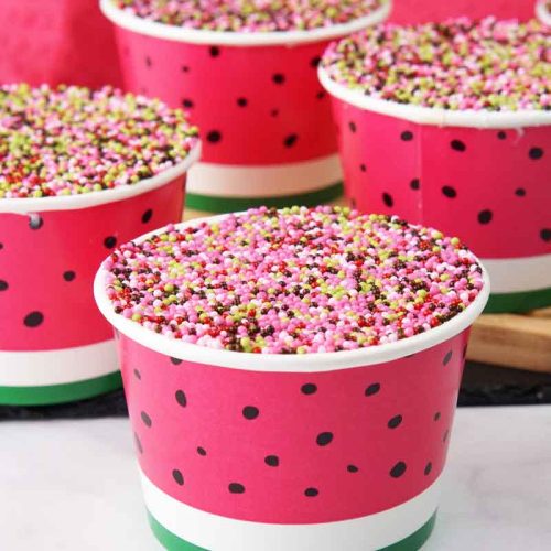 watermelon dot cakes