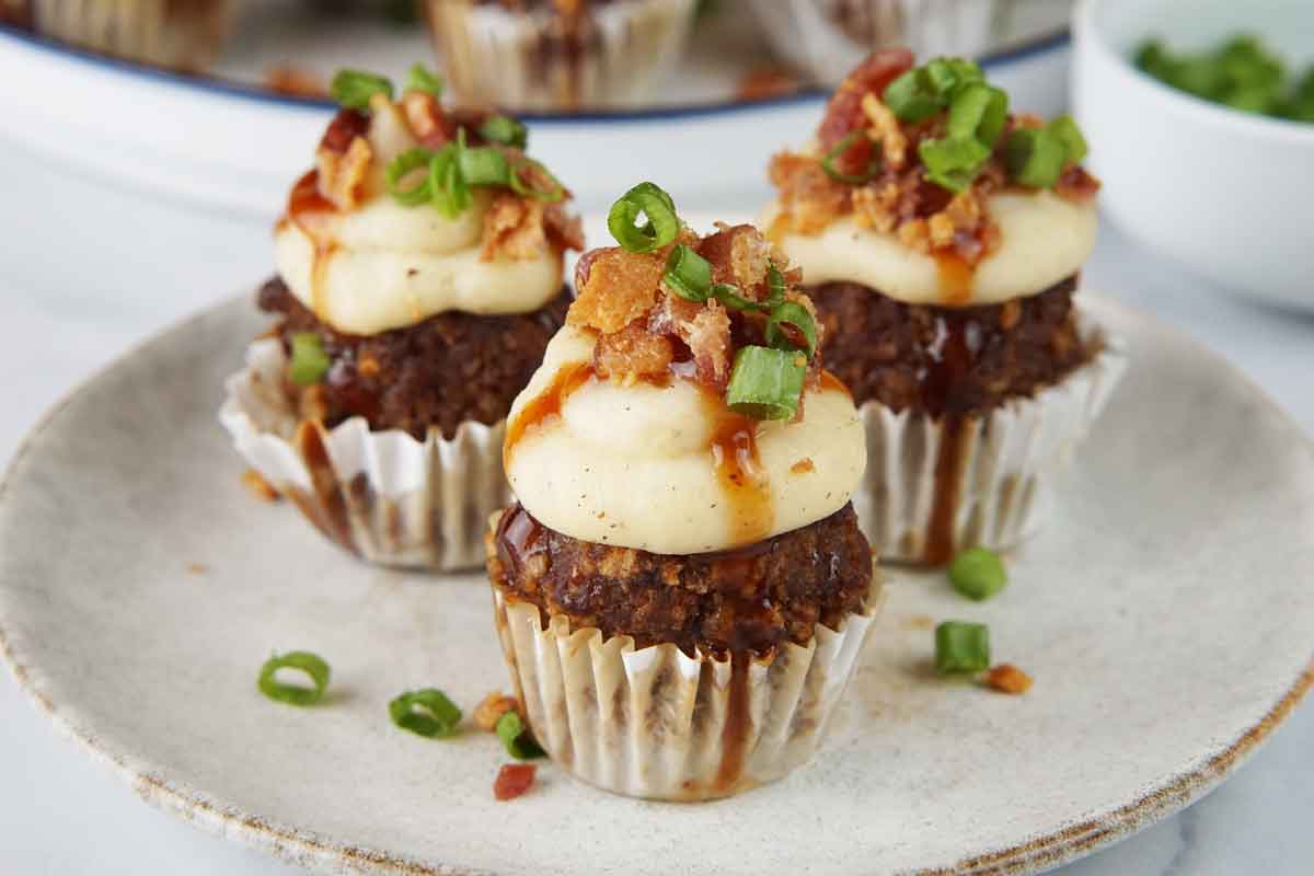 Meatloaf and mashed potato cupcakes