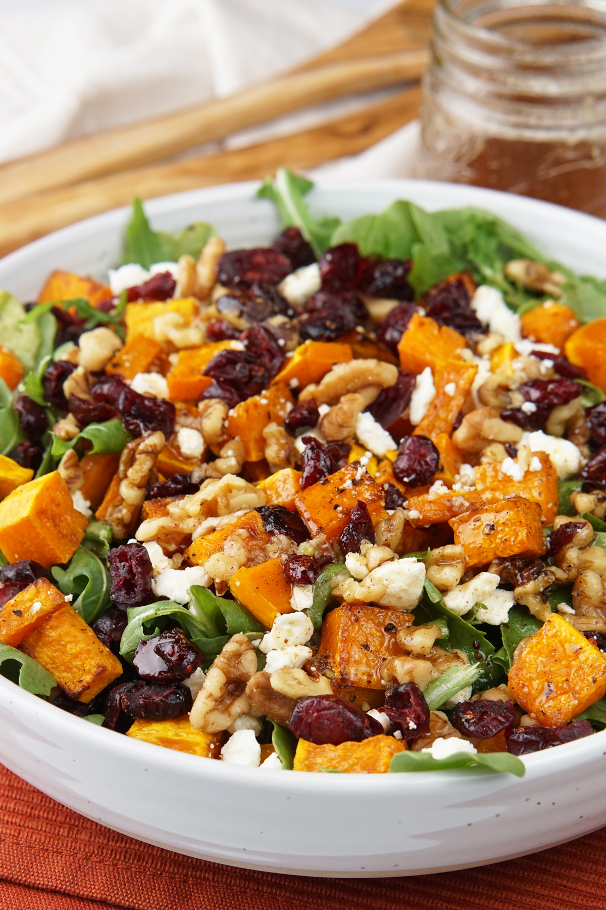 Butternut squash arugula salad