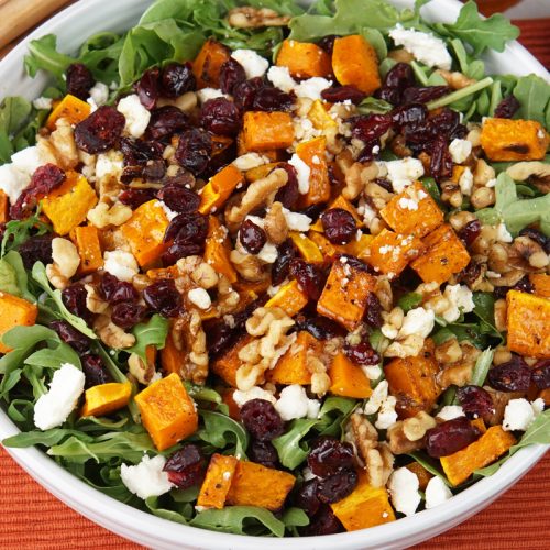 Butternut squash arugula salad