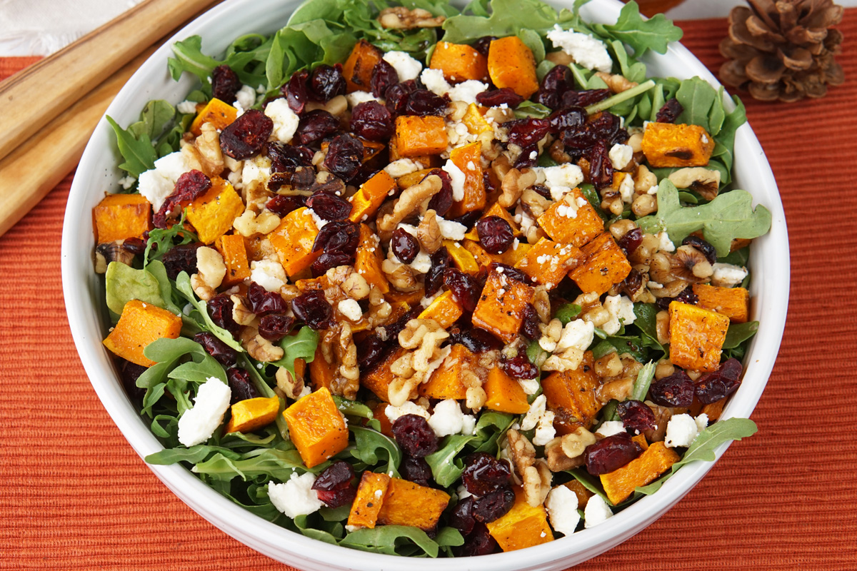 Butternut squash arugula salad