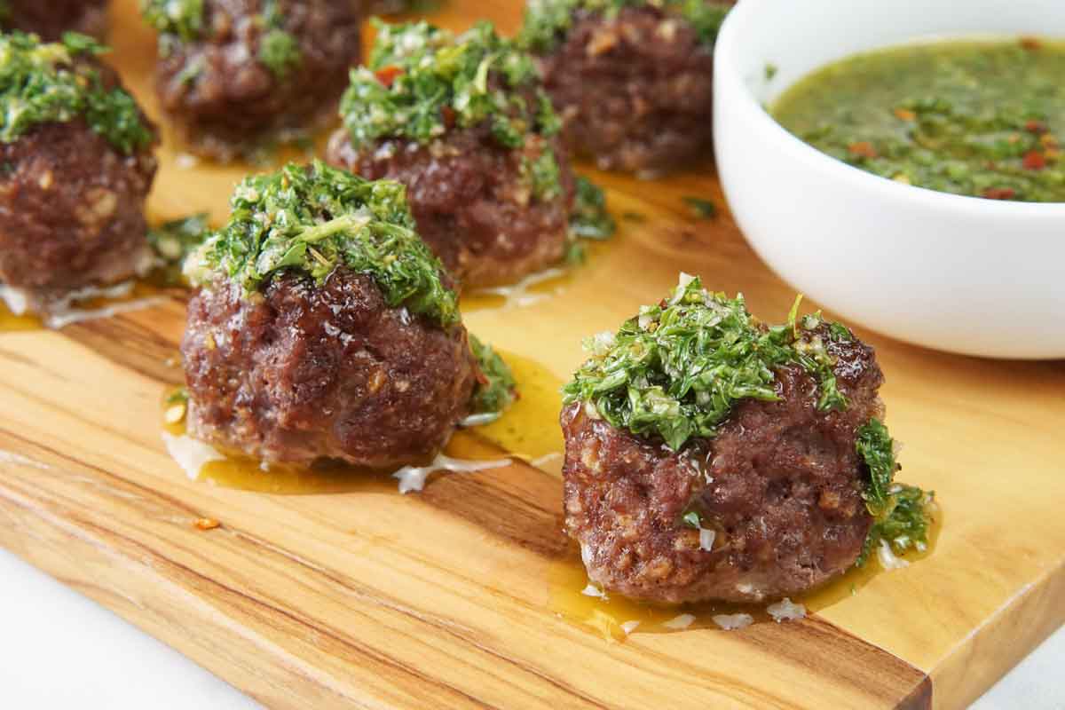 chimichurri meatballs