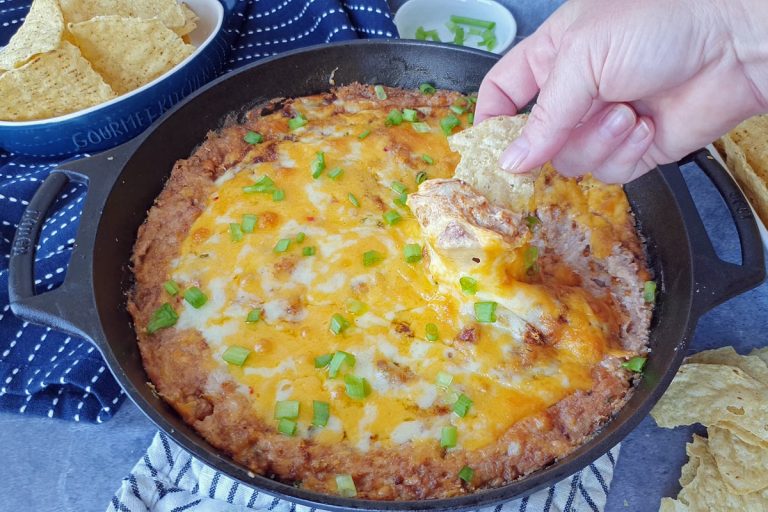 Hot cheesy bean dip