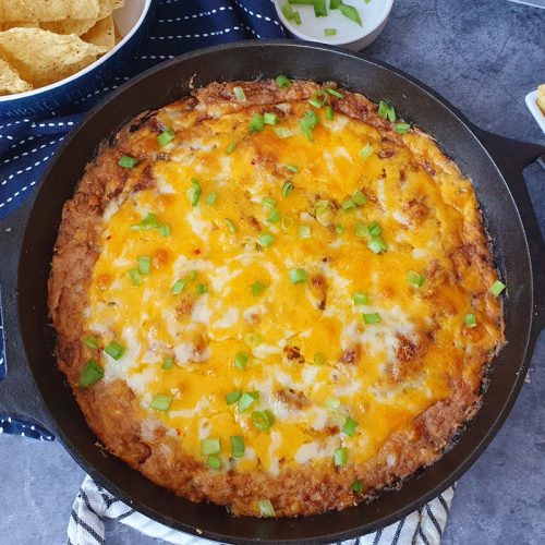 Hot cheesy bean dip