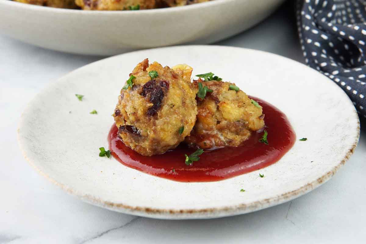 Sausage and stuffing meatballs
