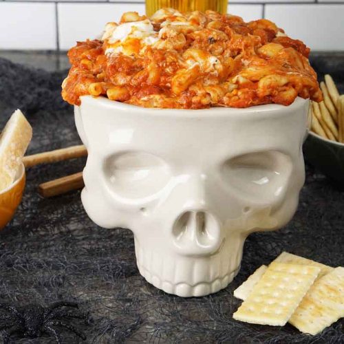 skull lasagna dip