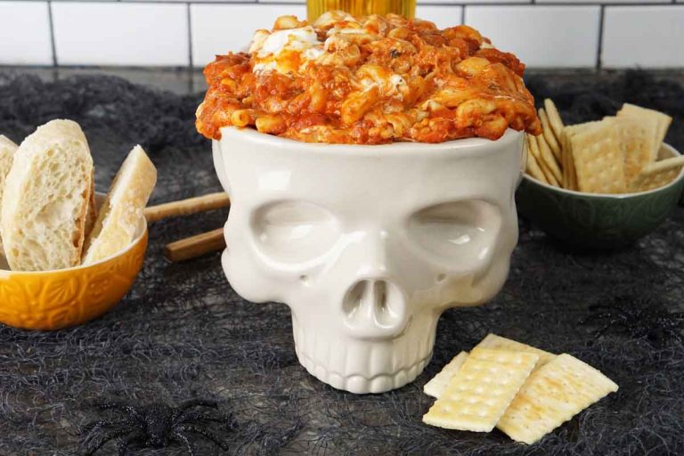 skull lasagna dip
