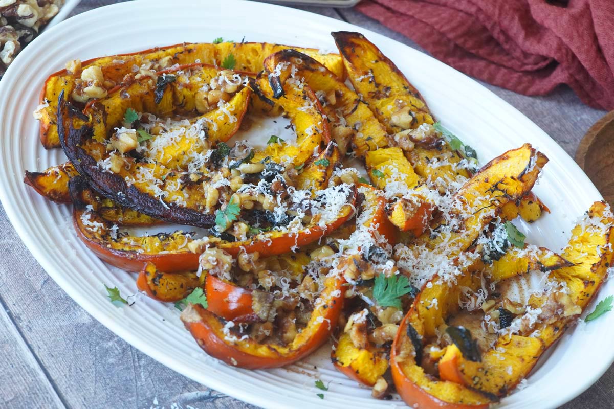 Roasted pumpkin wedges